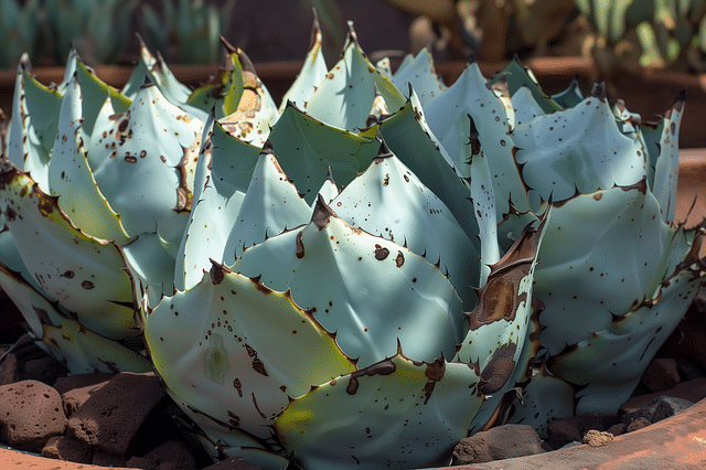 Agave with leaf spot