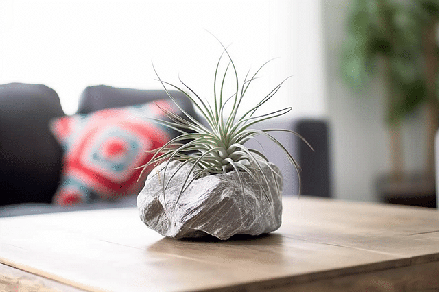Air plant growing on a rock