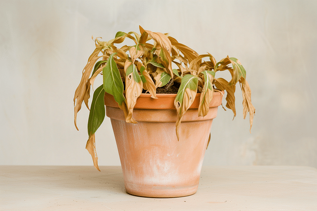 Dried out peace lily