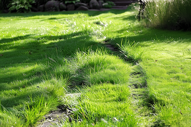 Lawn with long grass