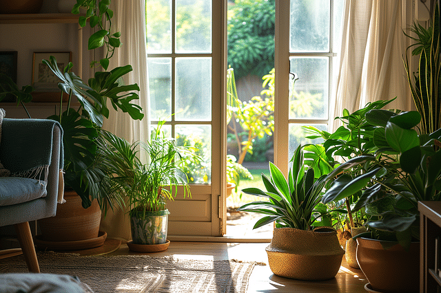 Open door to let in fresh air in the summer