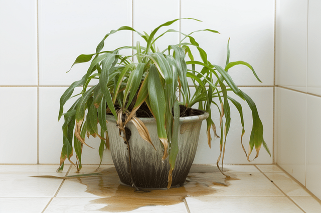 An overwatered plant