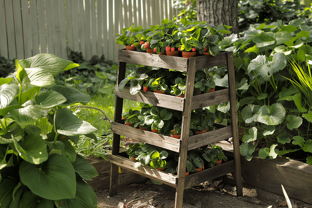 Tiered strawberry garden