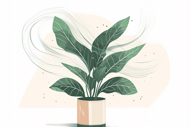 Illustration of a transpiring plant