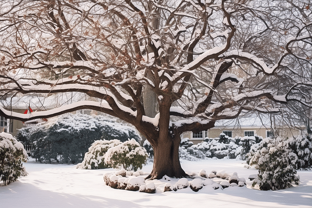 Tree with snow on it