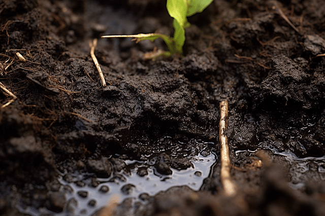 Wet soil